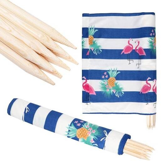 Plážový paravan - 6m - plameniaky