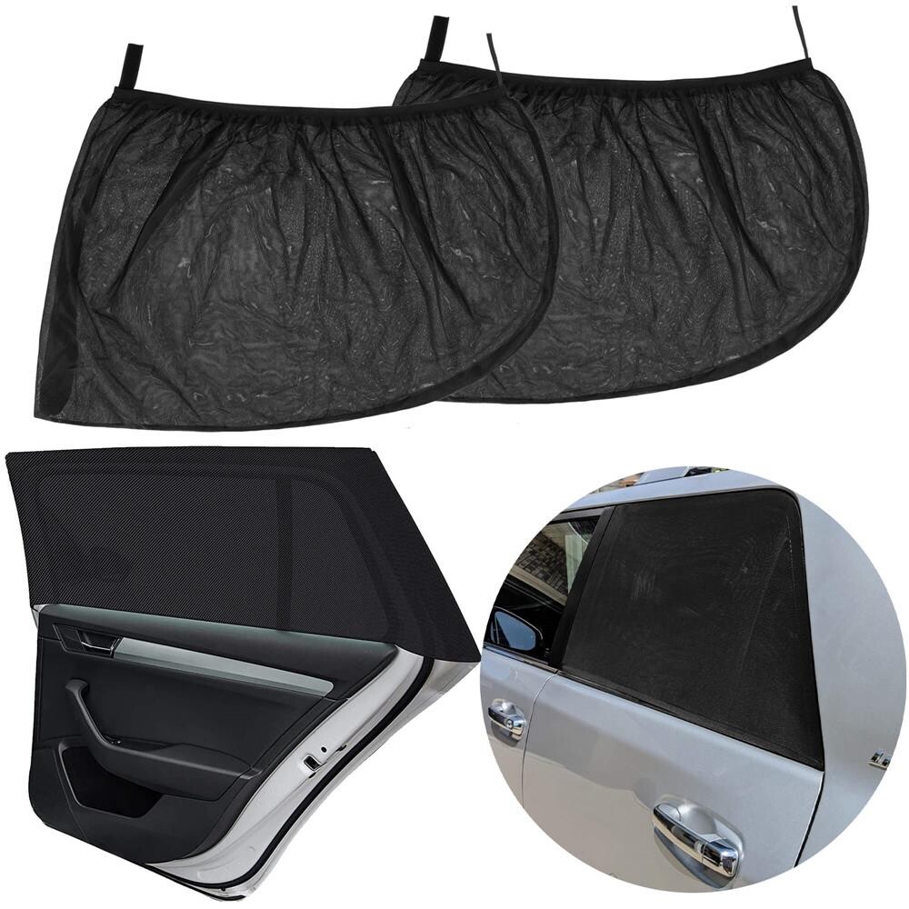 Slnečná clona do auta, sada 2 ks - čierna