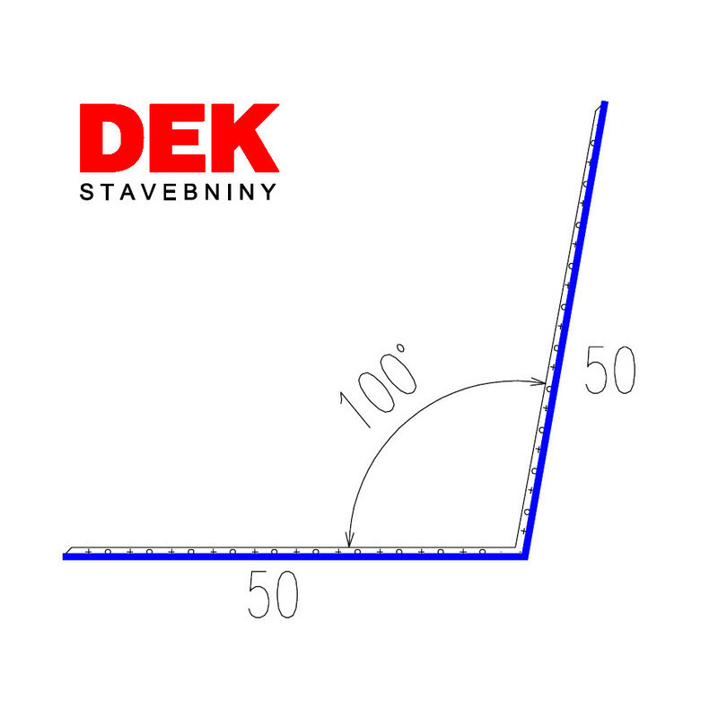 Lišta kútová vnútorná VIPLANYL PVC uhol 100° r.š. 100 mm 50×50 mm