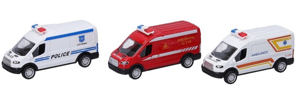Auto záchranárske 3druhy/10,5cm - hasičské auto