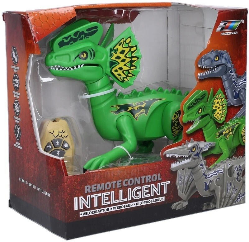 Dinosaurus Dilophosaurus RC na diaľkové ovládanie 35 cm