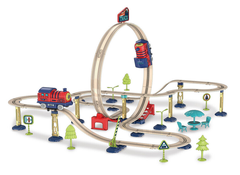 Dráha vlaková s lokomotívou 55x52x36cm