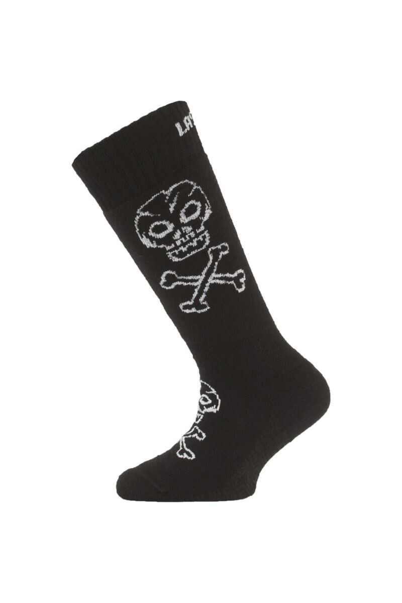 Lasting detské merino lyžiarske ponožky SJC 901 čierne Veľkosť: (24-28) XXS 8595067873336