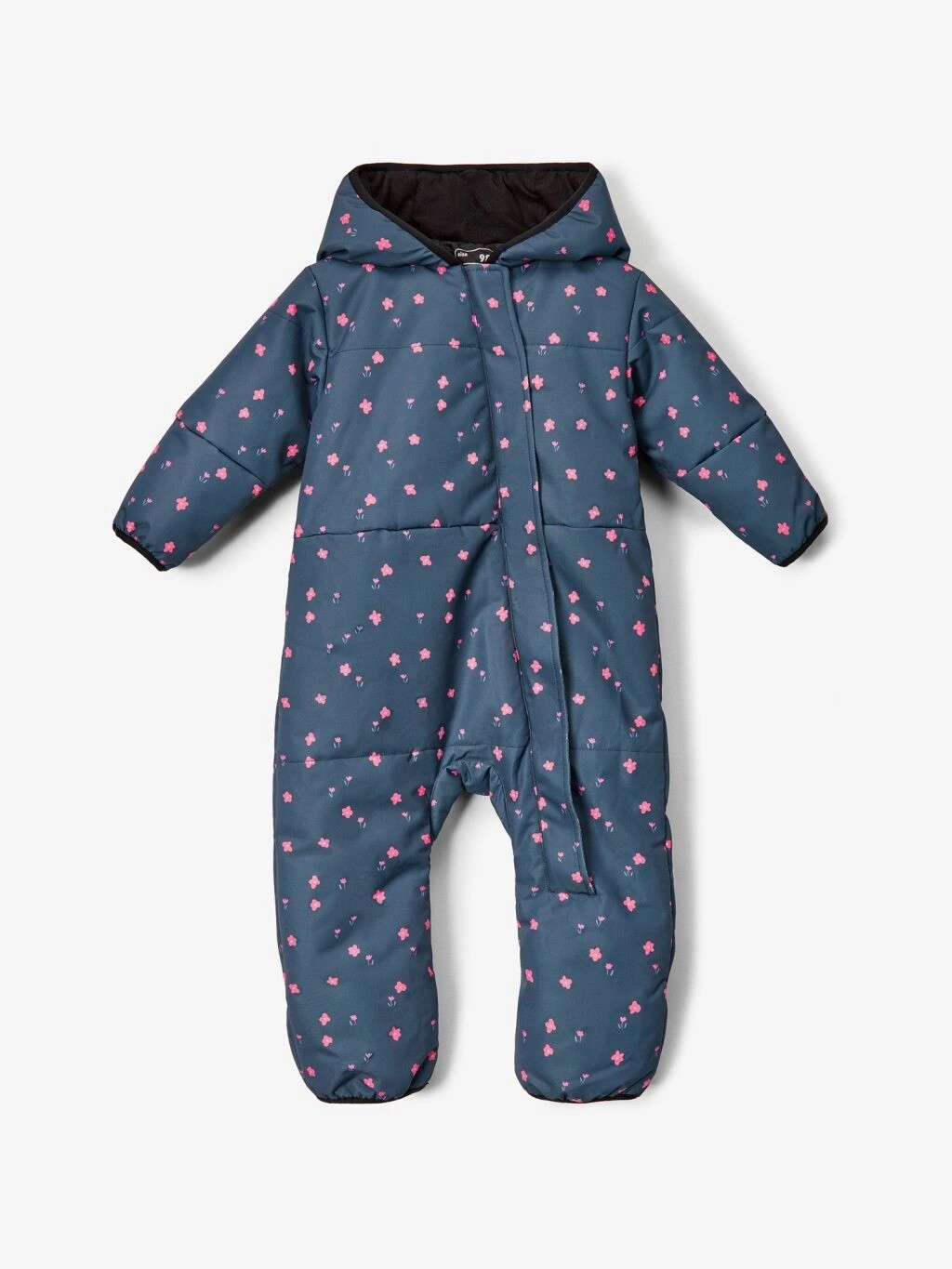 Unuo Unuo, Batoľacia zimná kombinéza Polar, Čierna, Kvety Veľkosť: 74/80 8596227148516