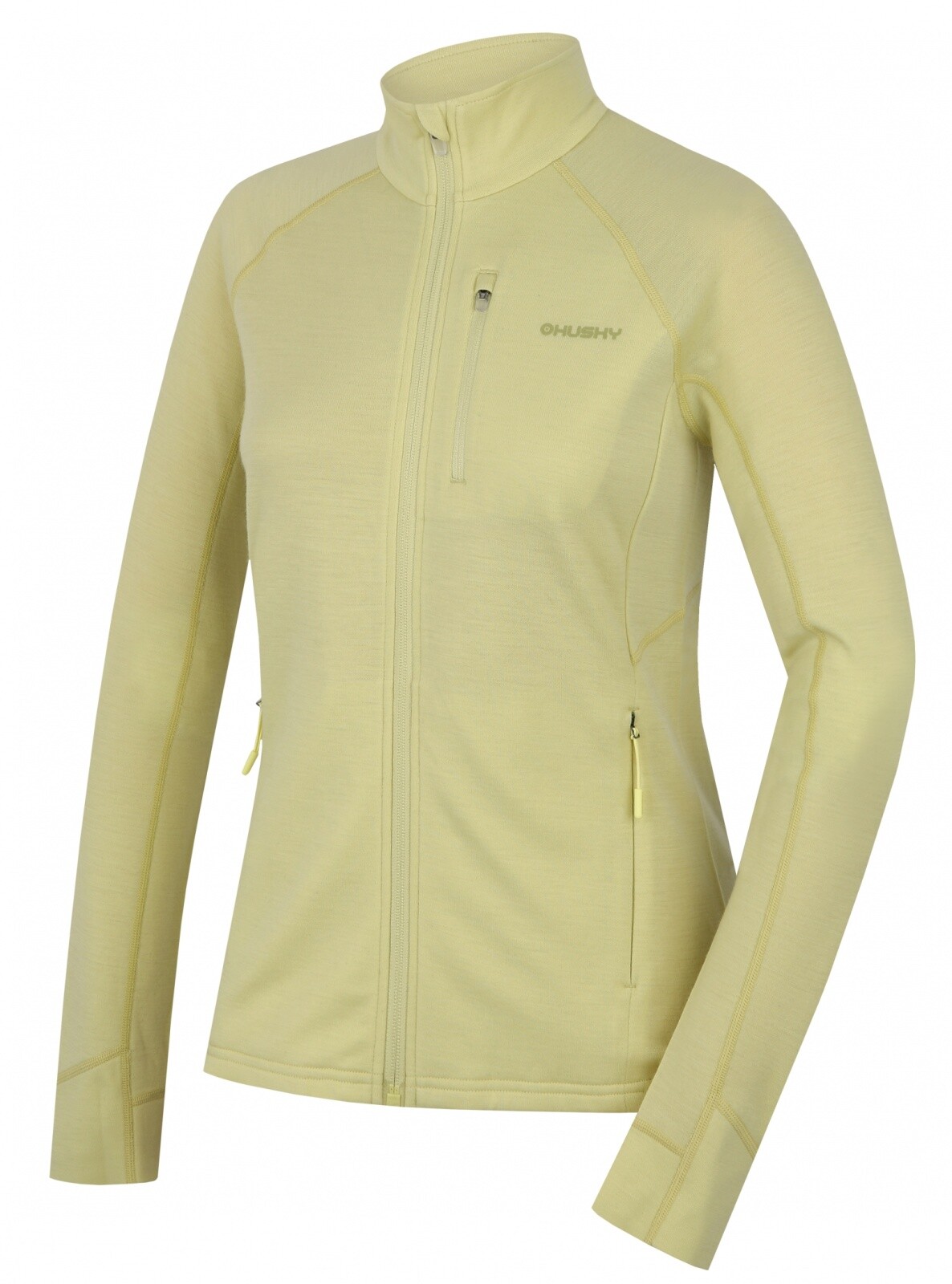 Husky Dámska mikina z merino vlny Alou L bright green Veľkosť: L