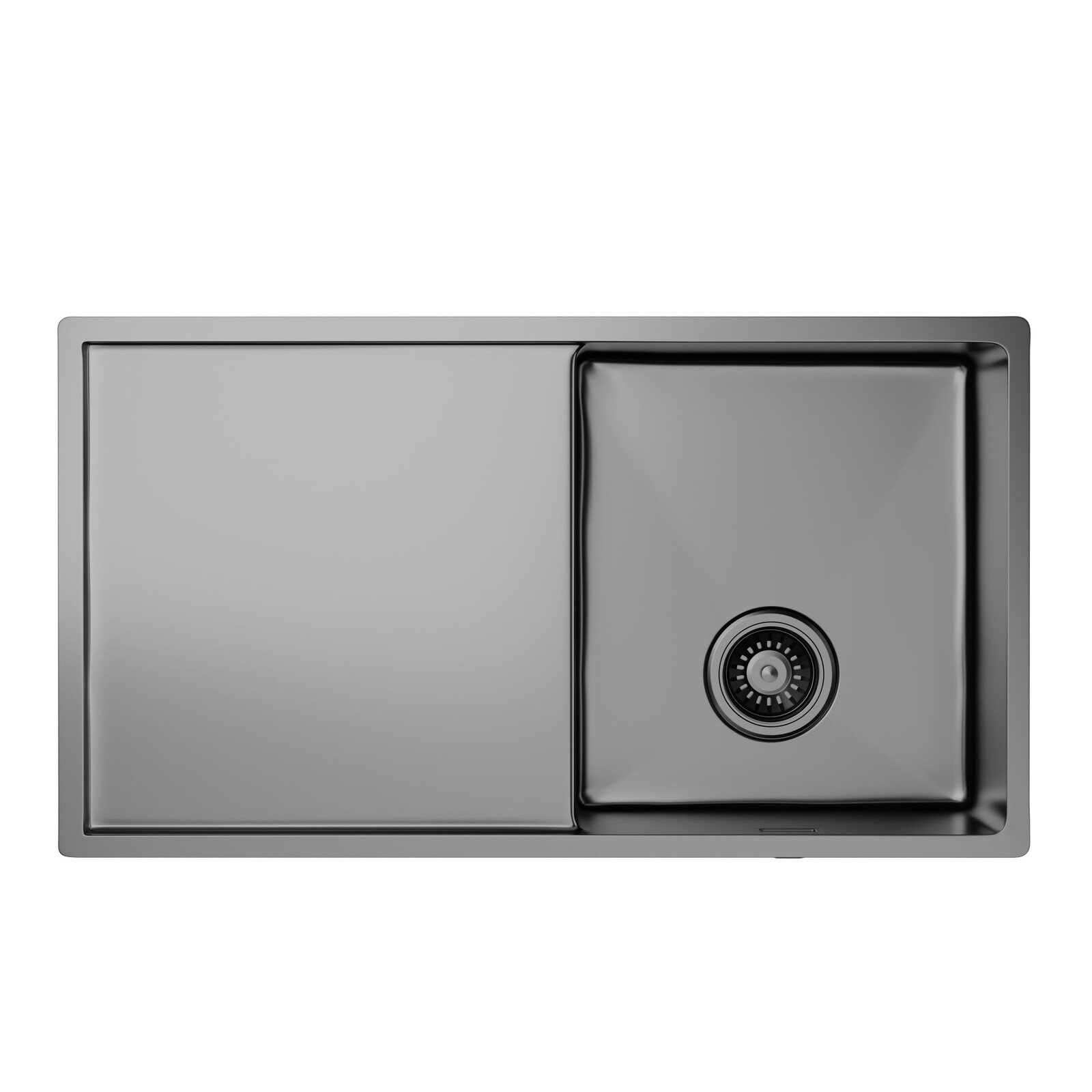 Klarstein TitanSteel kuchynský drez s odkvapkávačom, 79 x 44 cm, nehrdzavejúca oceľ, odolný voči poškriabaniu, odolný voči teplu