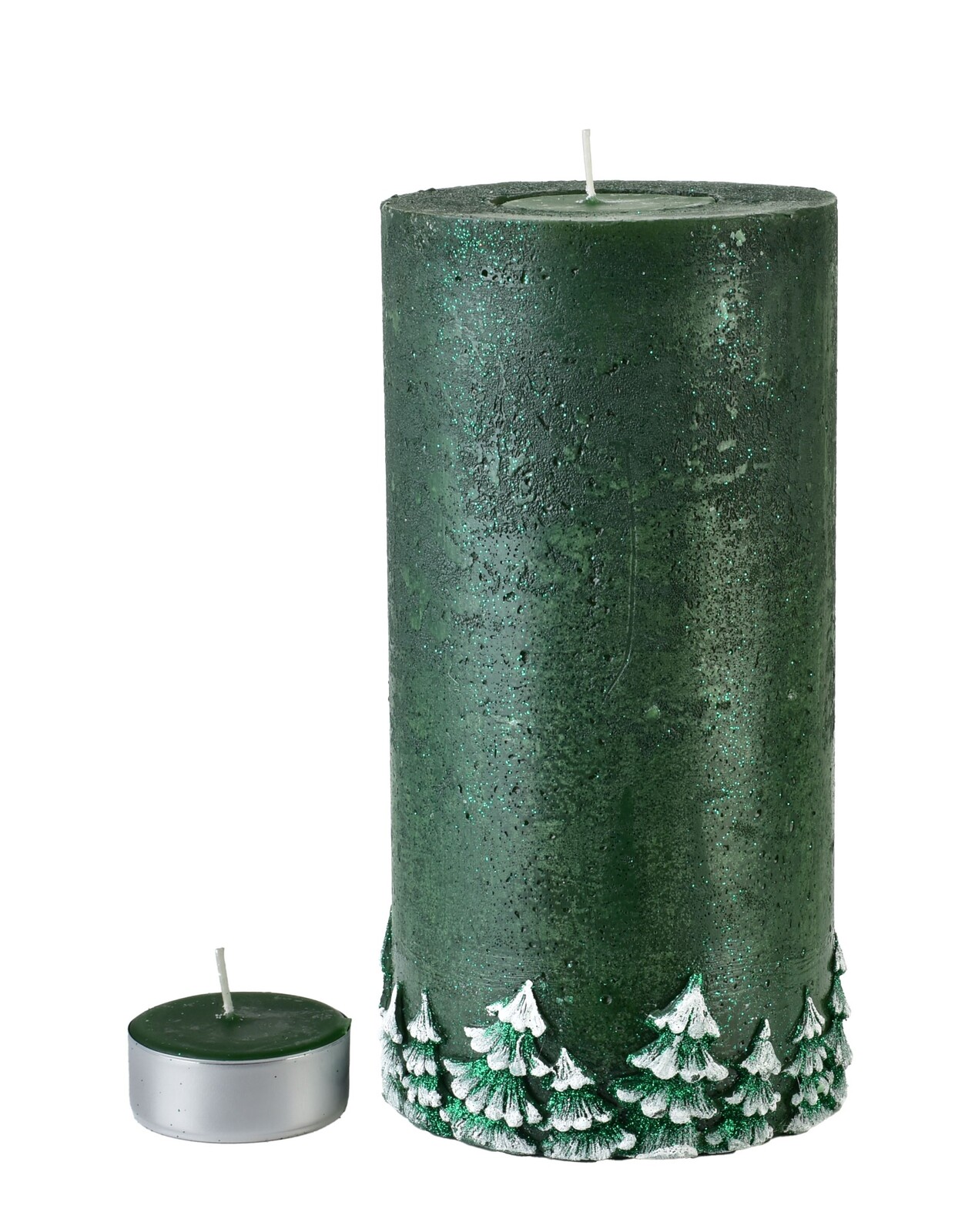 Vánoční svícen Les 24 cm zelený
