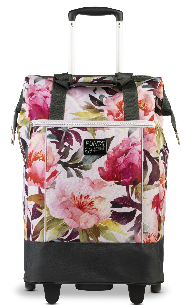 PUNTA nákupná taška na kolieskach s výsuvnou rukoväťou - 40L - kvetinová