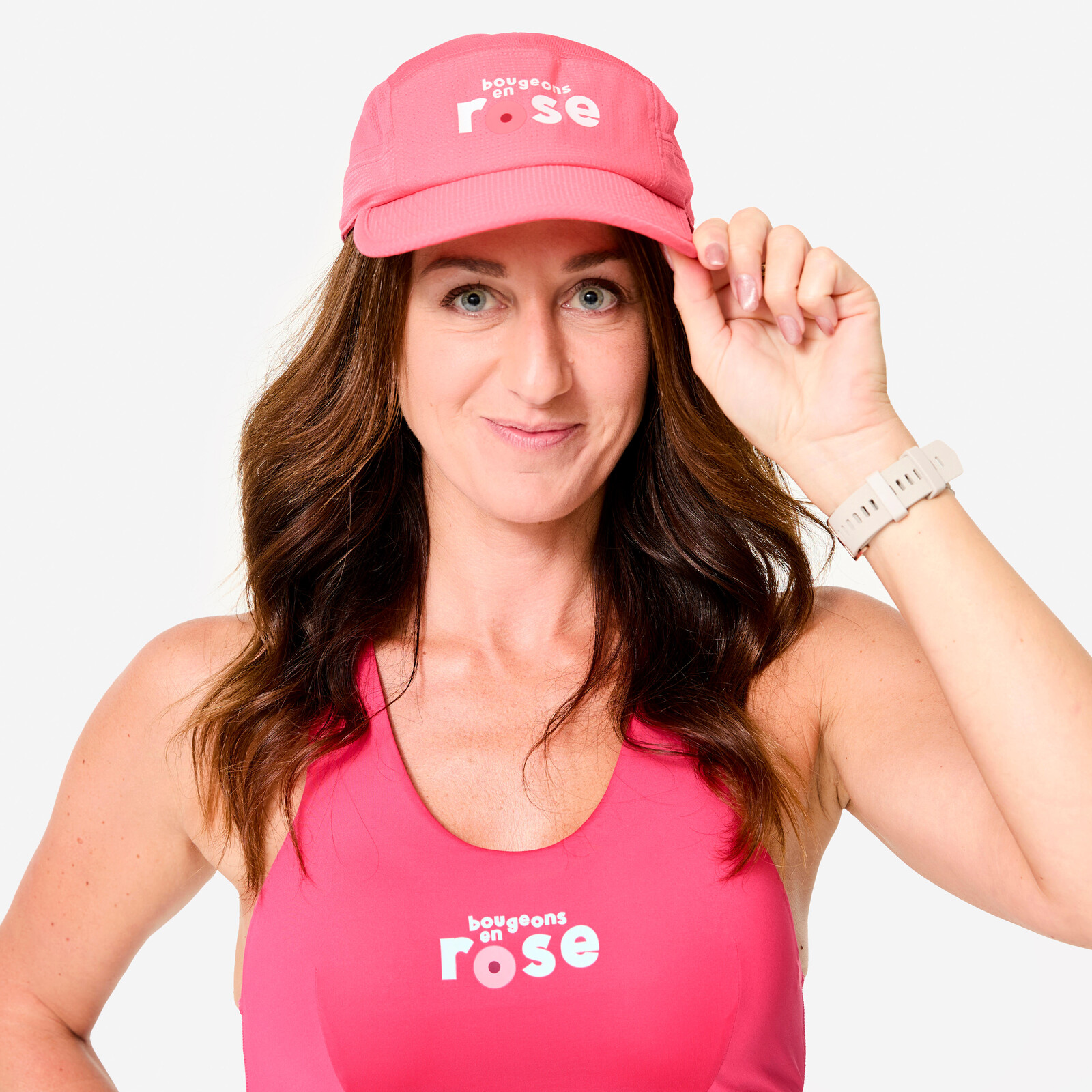 Unisex bežecká šiltovka 5-dielna limit. edícia „Bougeons en rose“