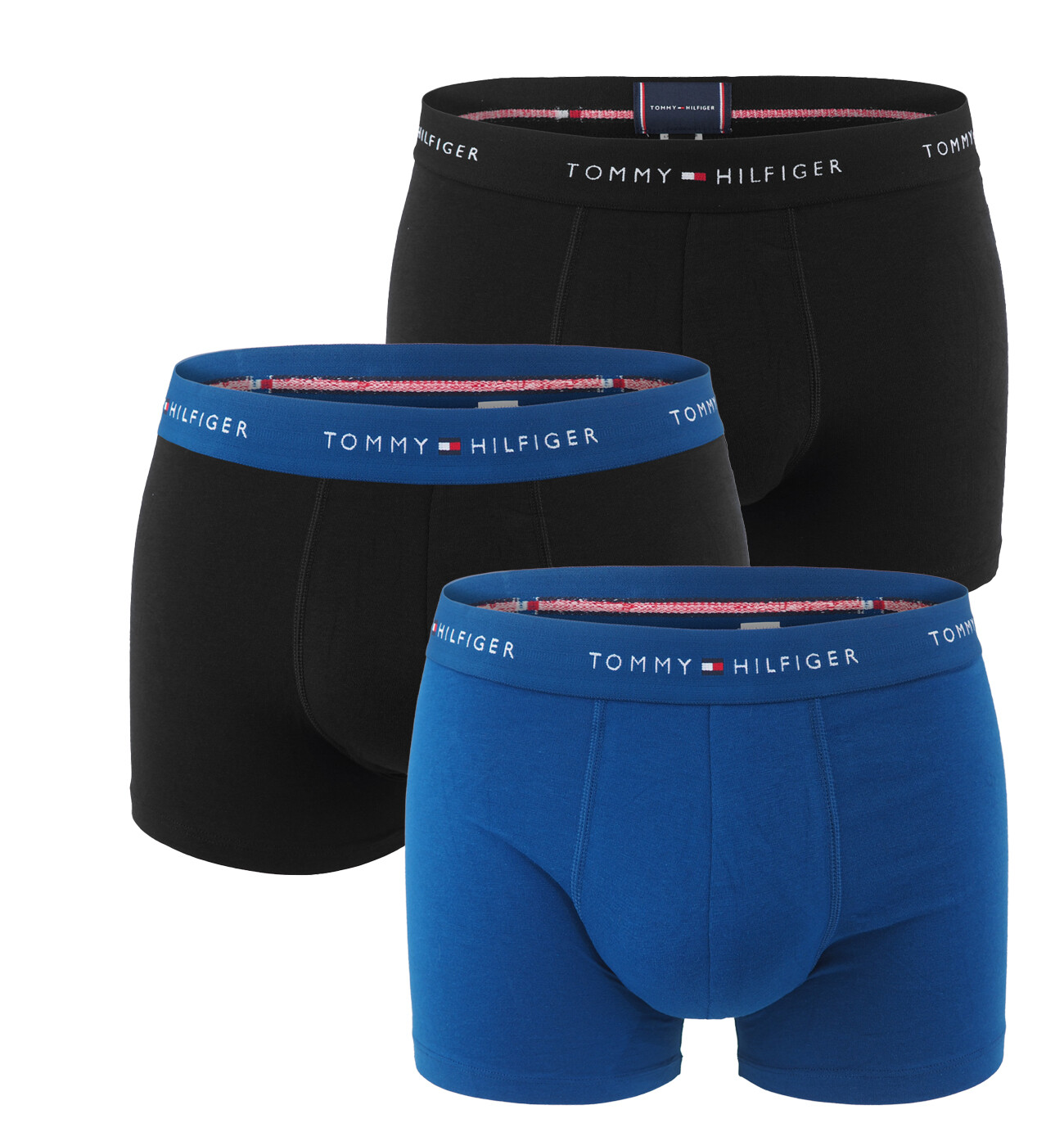 TOMMY HILFIGER - boxerky 3PACK signature cotton essentials black & blue color combo