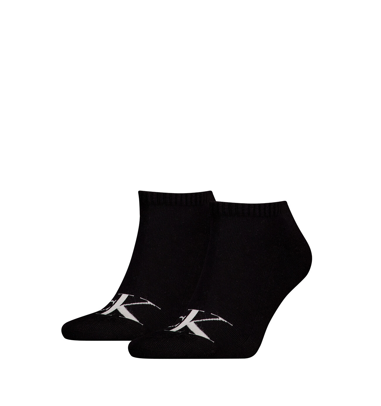 CALVIN KLEIN – 2PACK pánske členkové ponožky CK Jeans monogram black