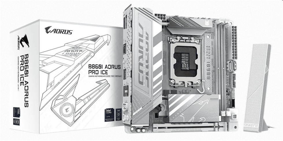 Gigabyte AORUS B860I PRO ICE, Intel B860, LGA1851, 2xDDR5, mini-ITX B860I AORUS PRO ICE