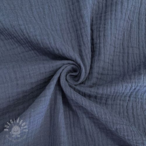 Dvojitá gázovina/mušelín jeans blue ORGANIC