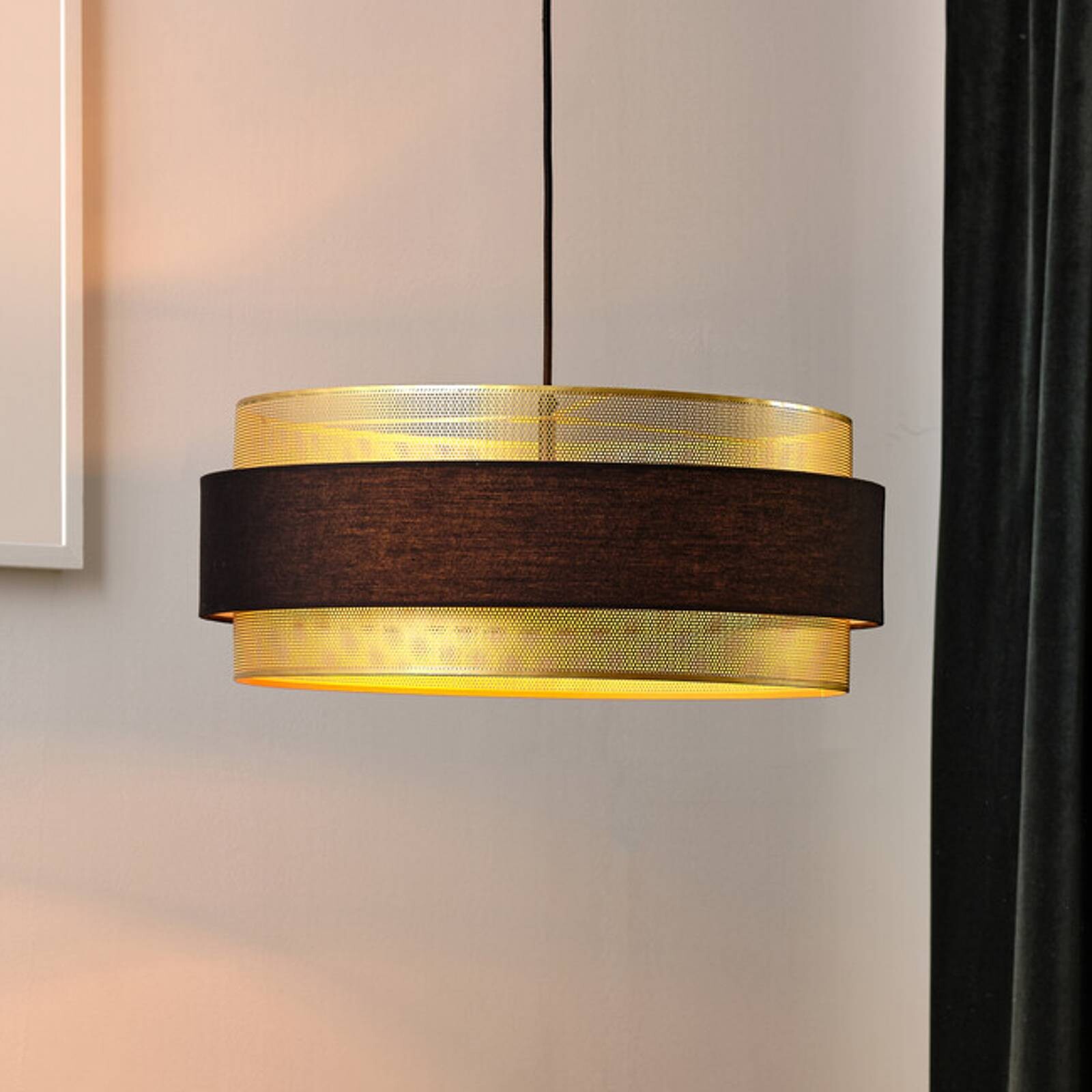 Závesné svietidlo OSRAM Decor Hornet, čierna/zlatá, E27