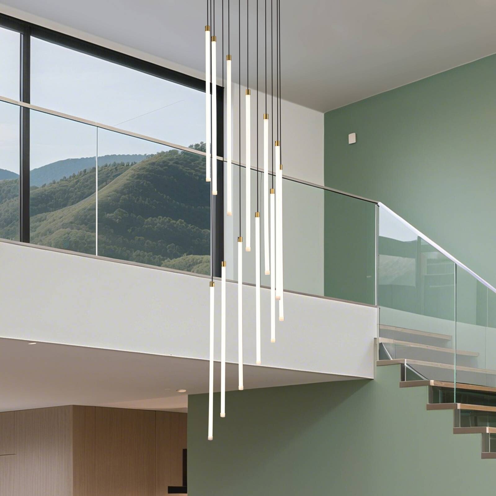 LED závesné svietidlo Flare, mosadzová farba, Ø 35 cm, CCT, 12-pl.