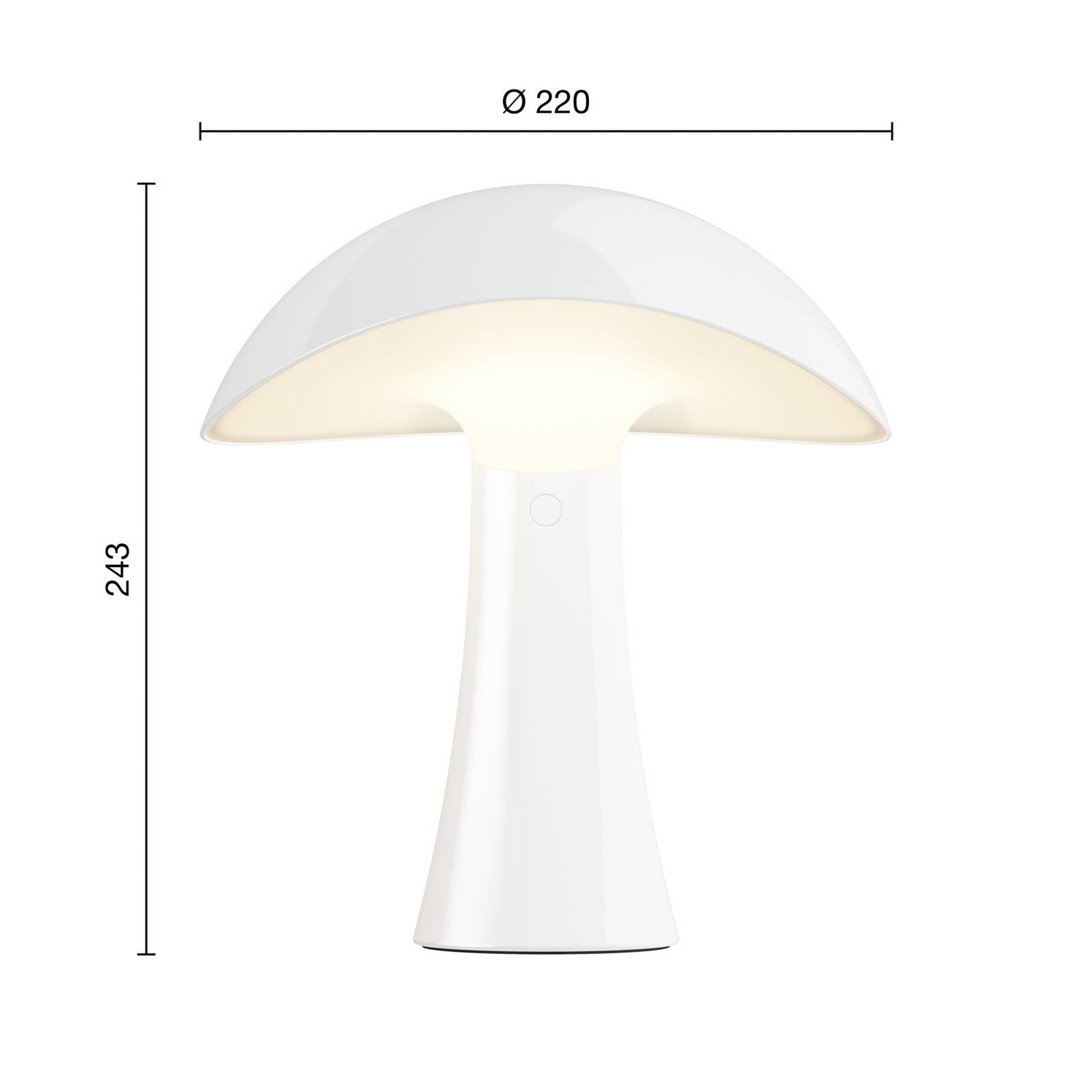 Louis Poulsen LED stolná lampa Rumee 220, biela, IP44