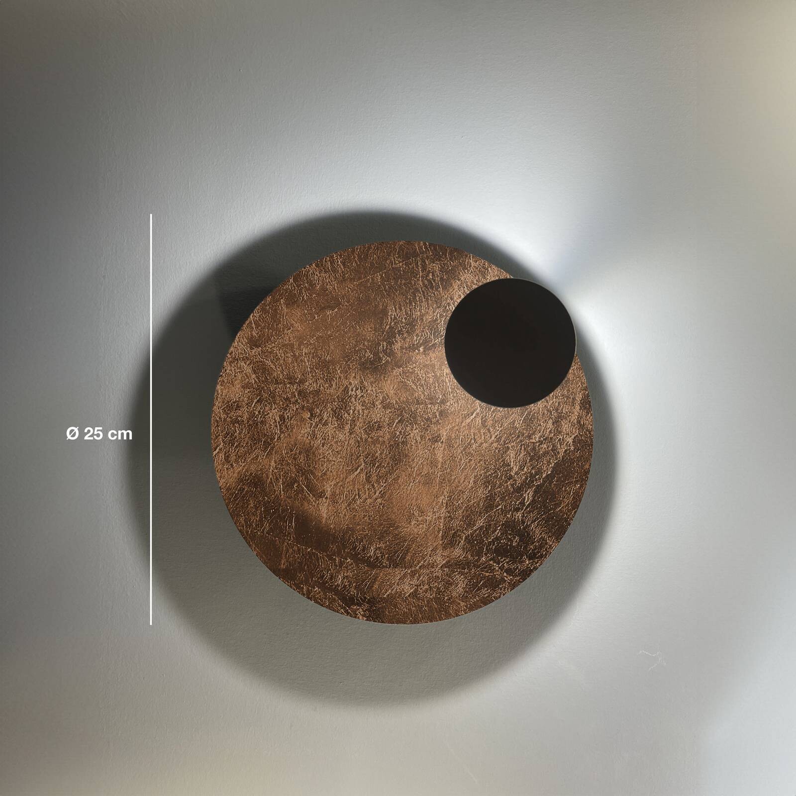 Knikerboker LED nástenné svetlo Pois, bronzová, Ø 25 cm, stmievateľné