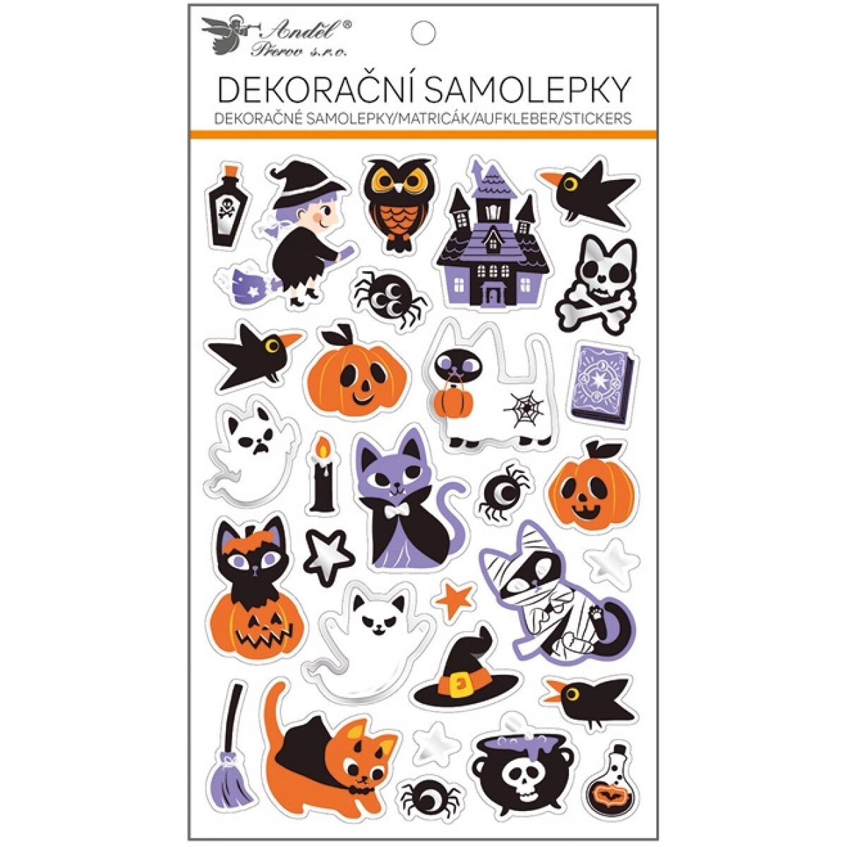 Anděl Nálepky Halloween mačky 14,5 x 25 cm