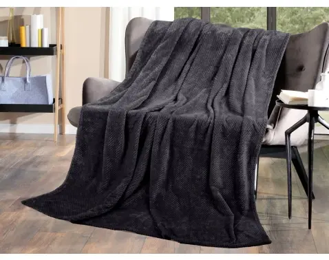 Flanelová deka Cashmere Dots 150x200 cm, čierna%