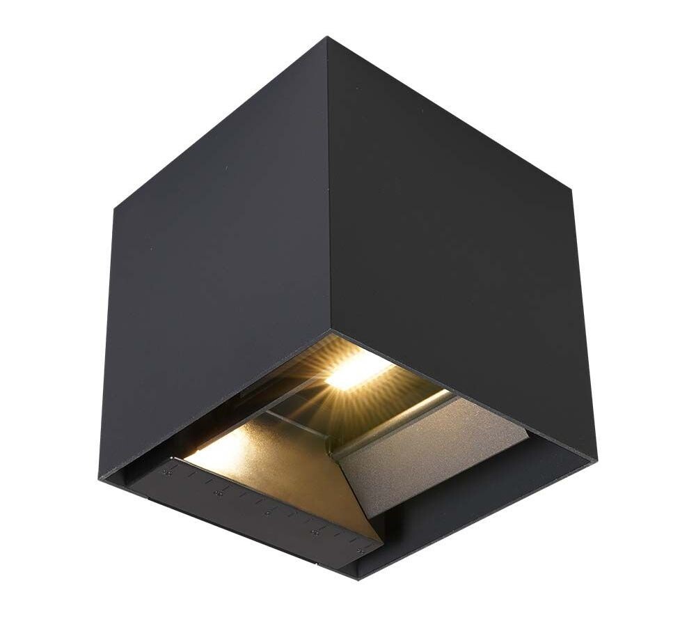 LED Solution Šedé LED fasádne solárne svietidlo hranaté s pohybovým čidlom 9W IP65 CCT 24089