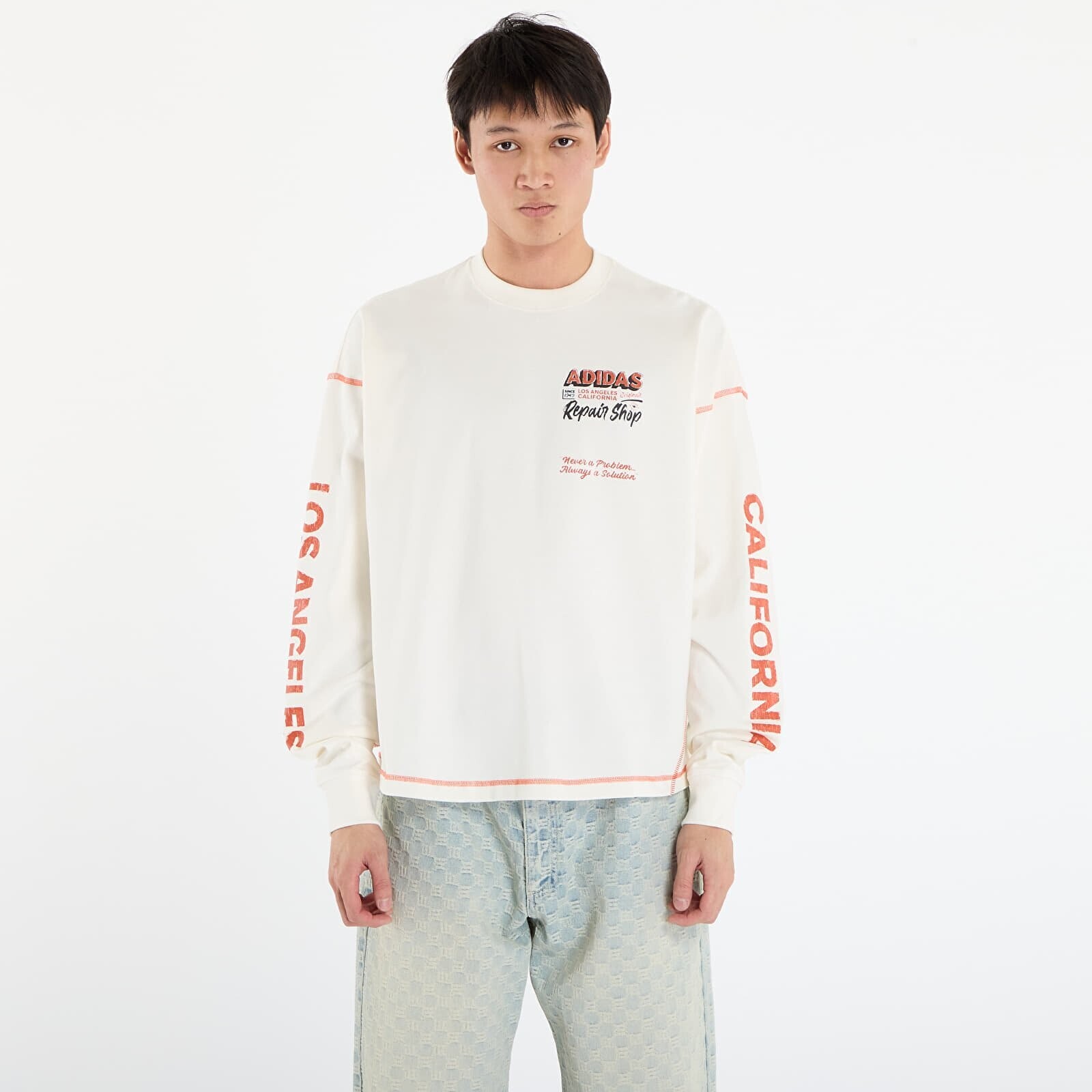 Tričko adidas Wilshire LS T-Shirt UNISEX Off White M