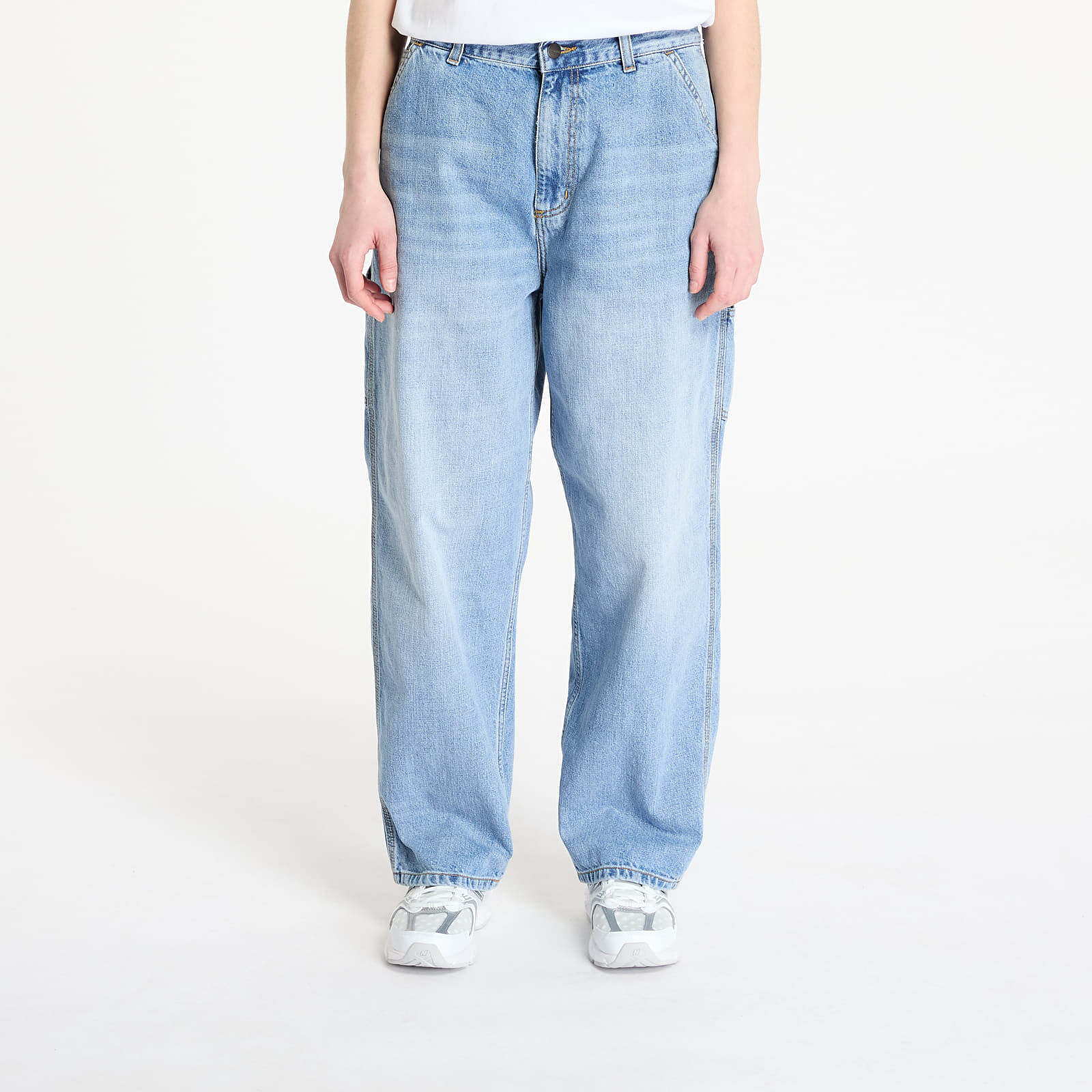 Džínsy Carhartt WIP W' Brandon Single Knee Pant Blue Burst Washed L