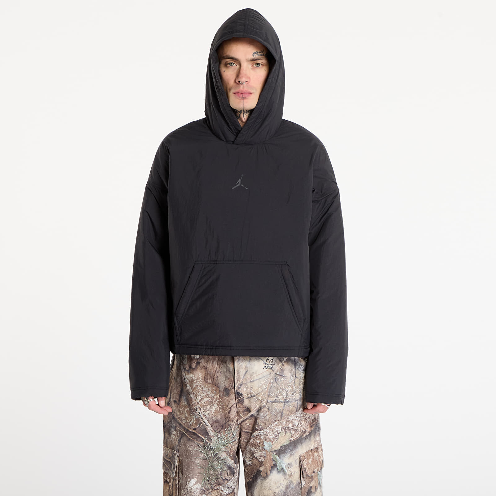 Bunda Jordan Flight Men's Padded Mountainside Pullover Hoodie Black/ Dk Smoke Grey XL