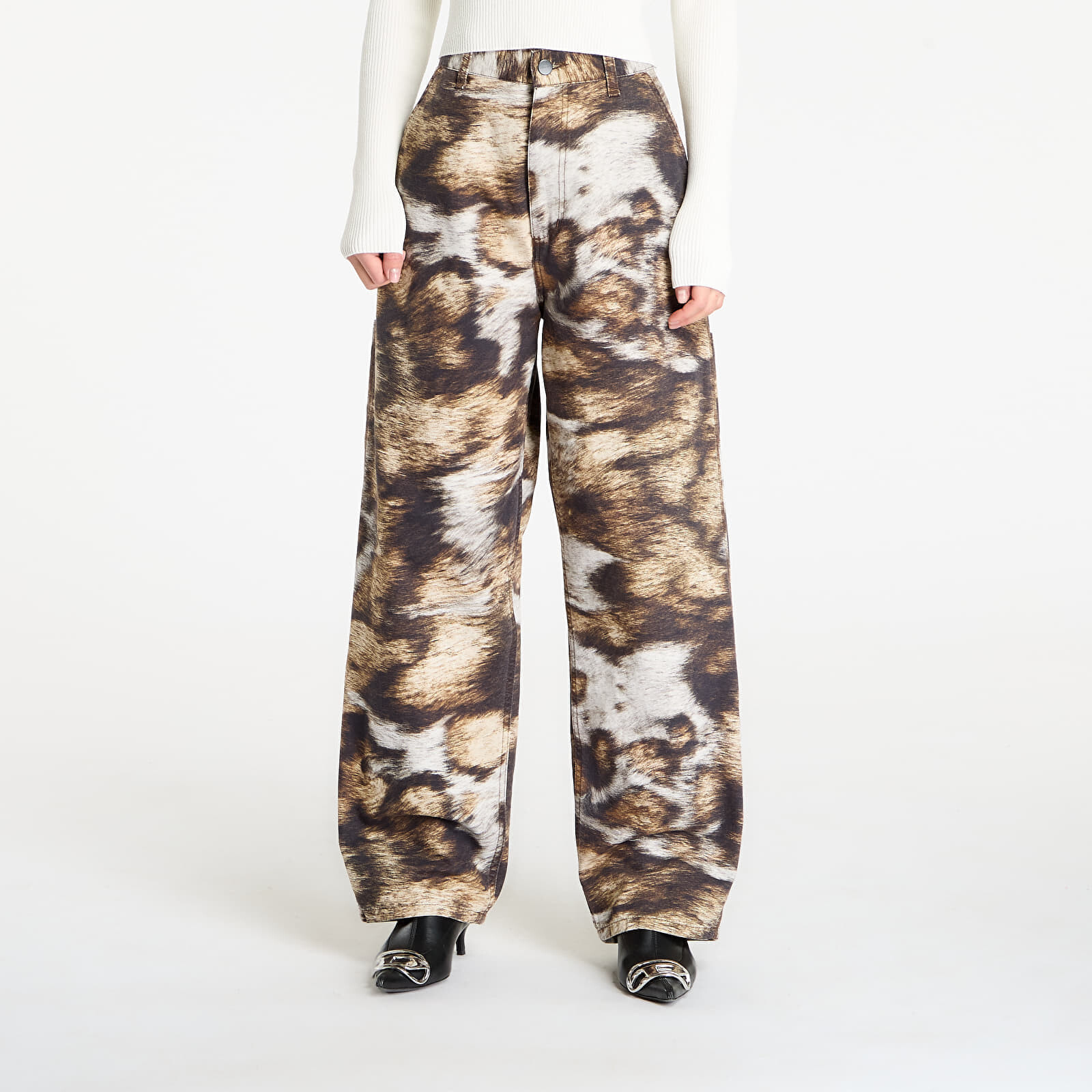Kalhoty Carhartt WIP W' Brandon Single Knee Pant Wild Dog Print Stone Washed M