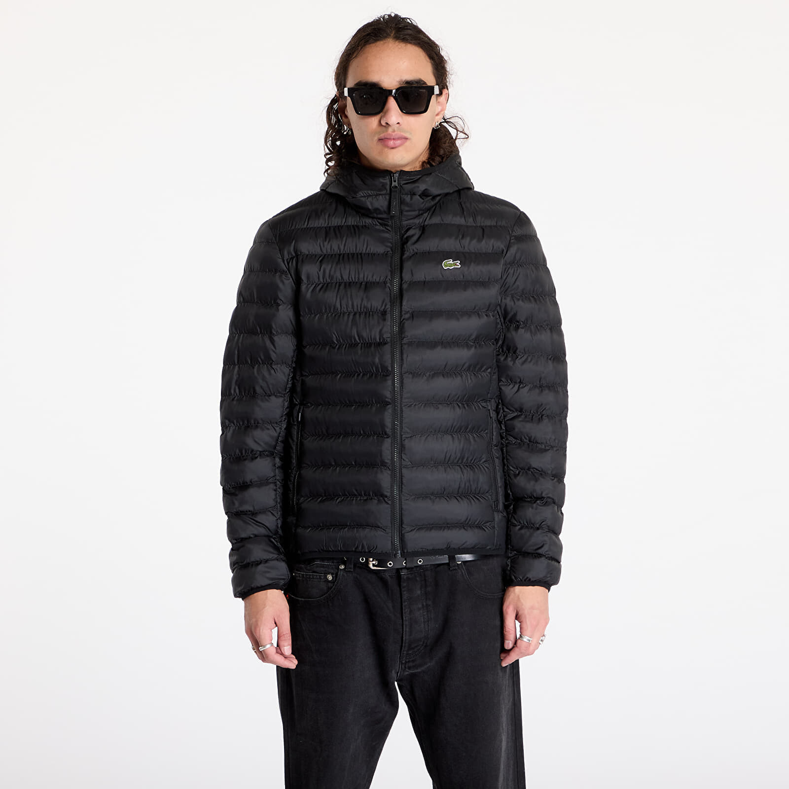Bunda LACOSTE Water-Repellent Quilted Puffed Jacket Black L