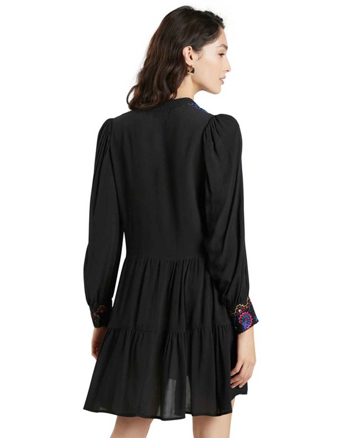 Desigual čierne šaty s dlhým rukávom