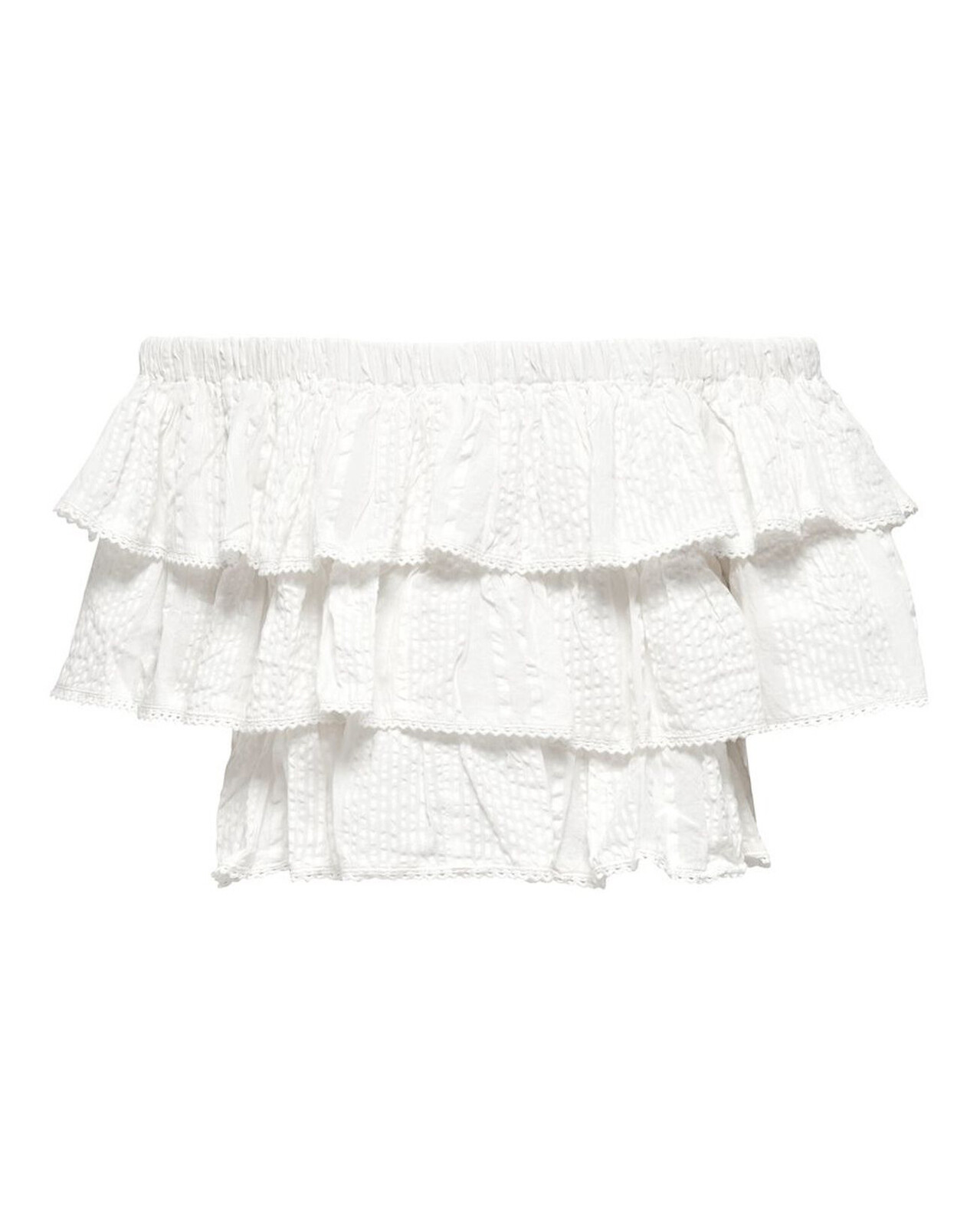 Biely top s volánmi