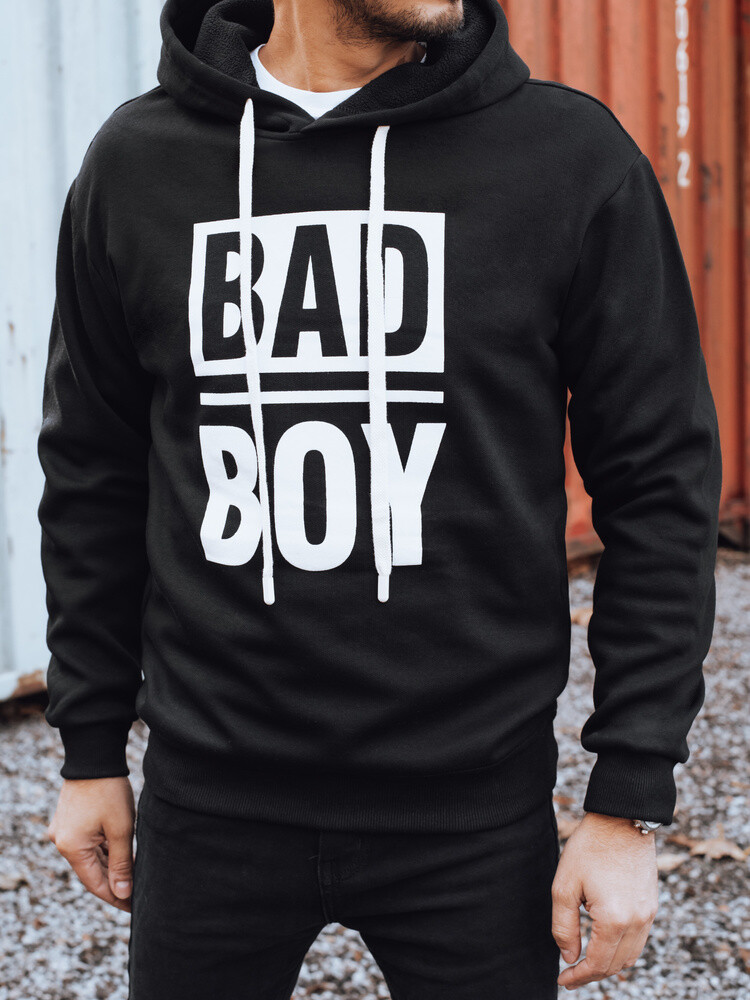 Čierna mikina s kapucňou 'Bad Boy'