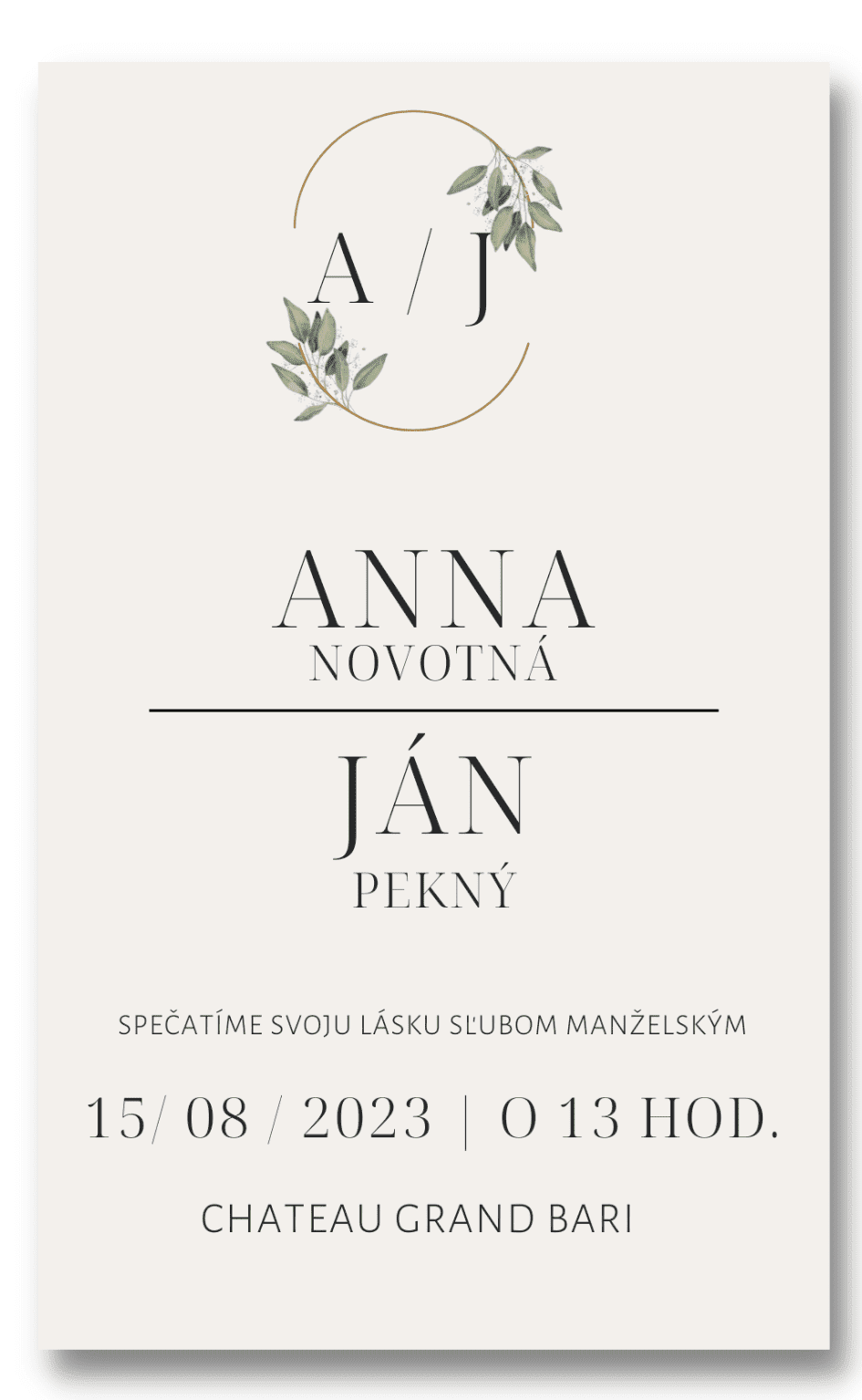 Personal Oznámenie - Eucalyptus Zvoľte množstvo: od 1 ks do 10 ks