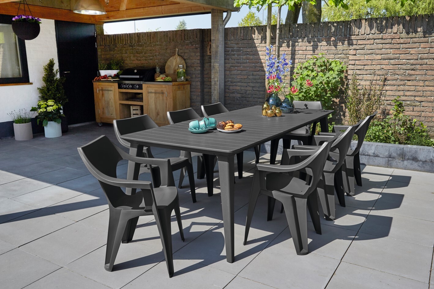 Elvisia Záhradný set ODIN 8 + 1 | grafit