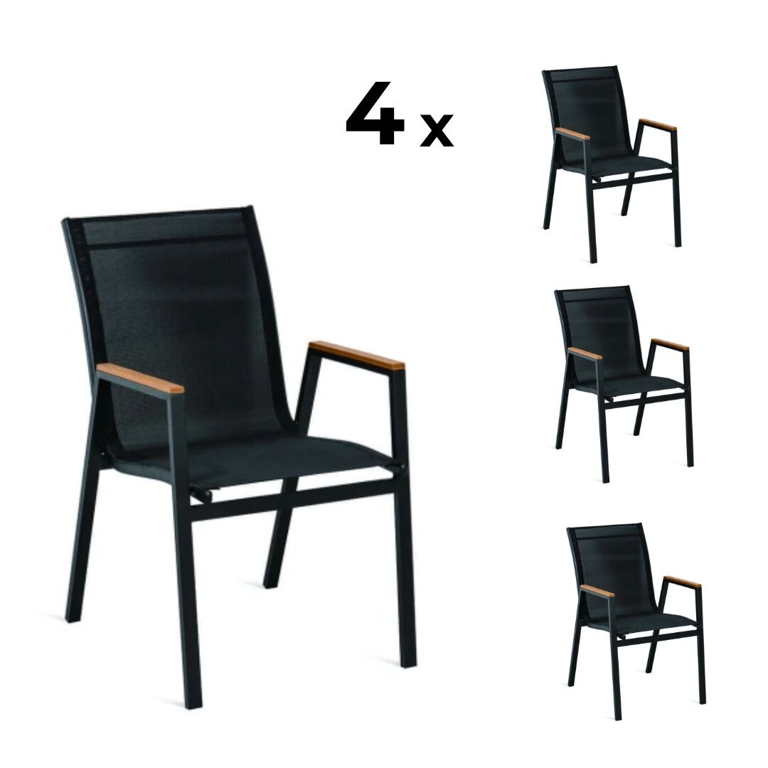 Elvisia Záhradné hliníkové stoličky ISLA | 4 kusy