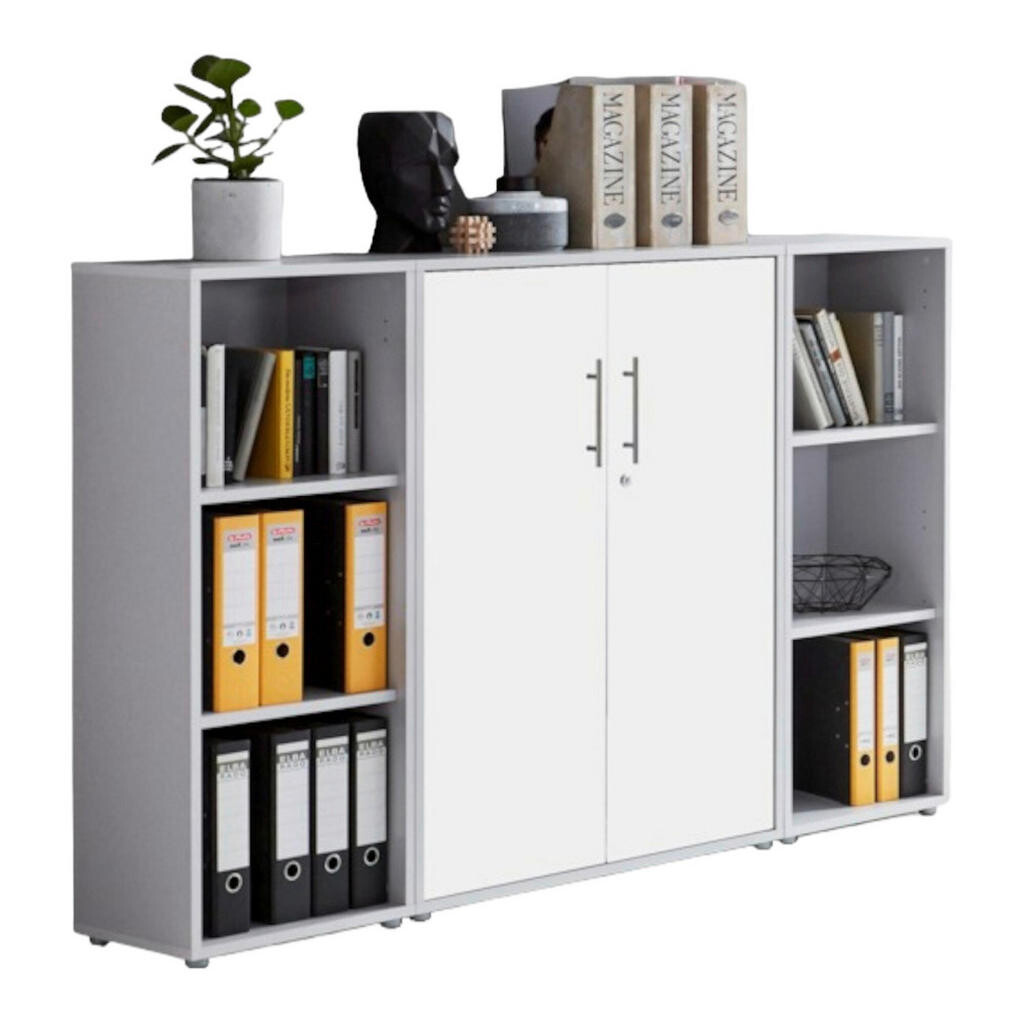 MID.YOU SKRINKA NA DOKUMENTY, sivá, biela, 173/114/33 cm