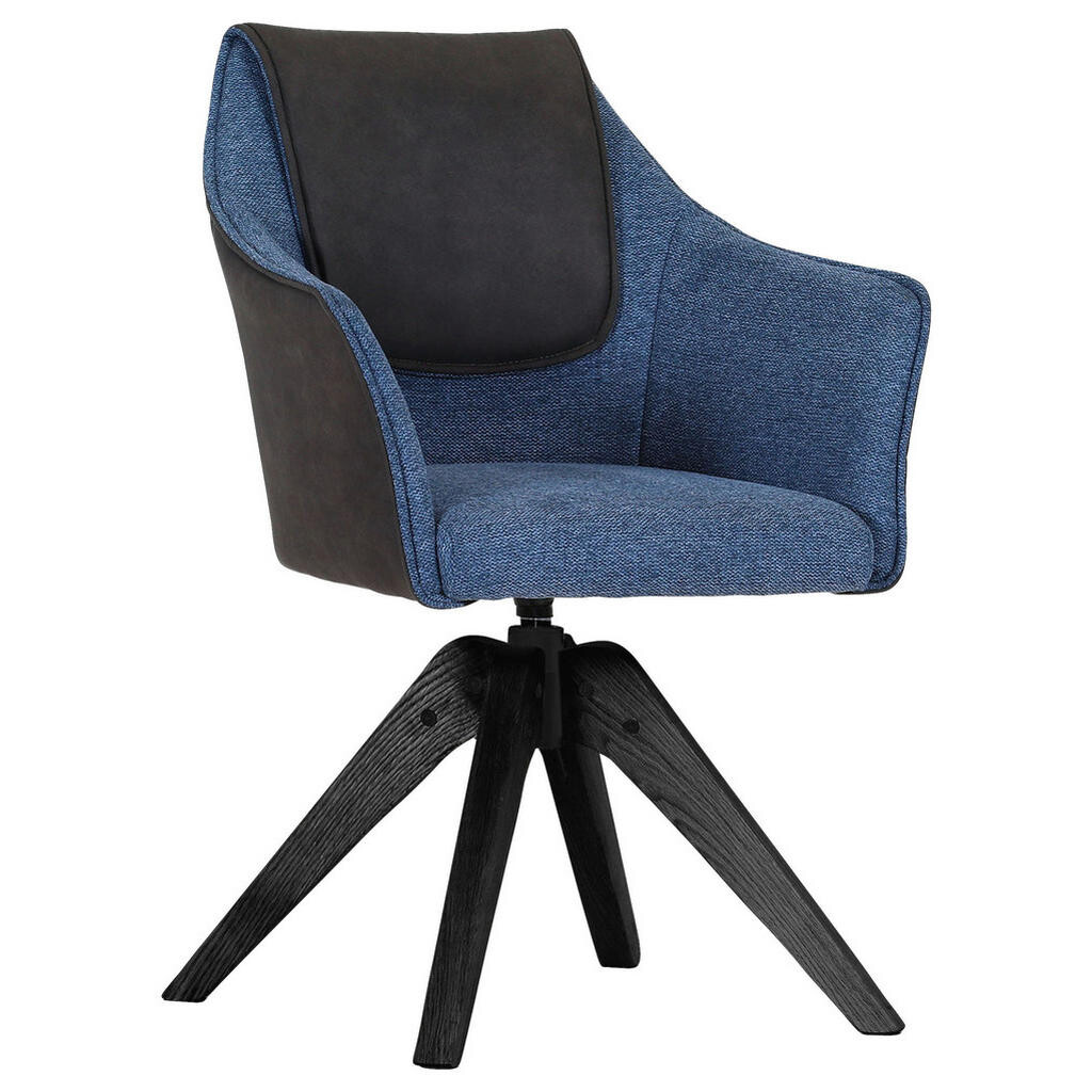 Landscape STOLIČKA S PODRÚČKAMI, plochá tkanina, antracitová, modrá, čierna