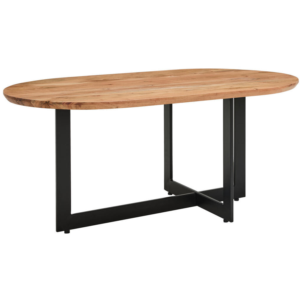 MID.YOU KONFERENČNÝ STOLÍK, prírodná farba, čierna, drevo, kov, 105/45/60 cm