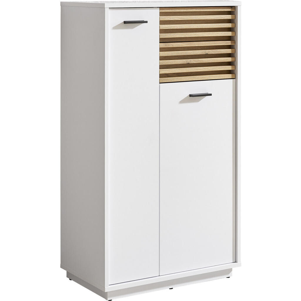 Xora STREDNE VYSOKÁ SKRINKA, biela, farba duba, 60/106/35 cm