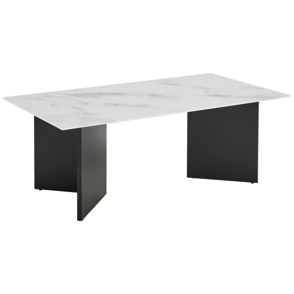 Livetastic KONFERENČNÝ STOLÍK, čierna, biela, kov, sklo, 110/60/40 cm