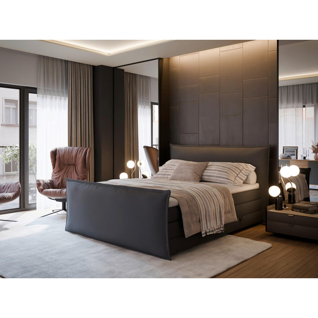 MID.YOU BOXSPRINGOVÁ POSTEĽ, 160/200 cm, sivá