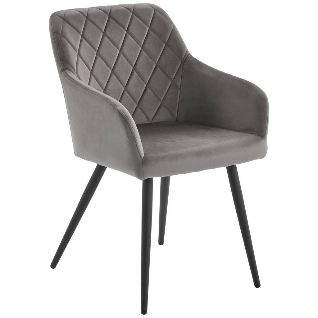 Hom`in STOLIČKA S PODRÚČKAMI, železo, zamat, sivá, čierna