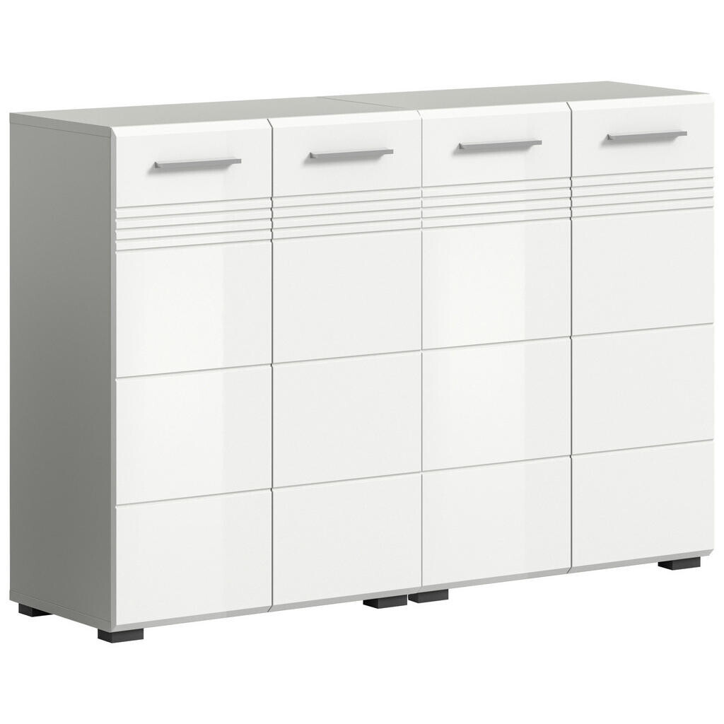 MID.YOU SPODNÁ SKRINKA, biela s vysokým leskom, sivá, 120/80/30 cm