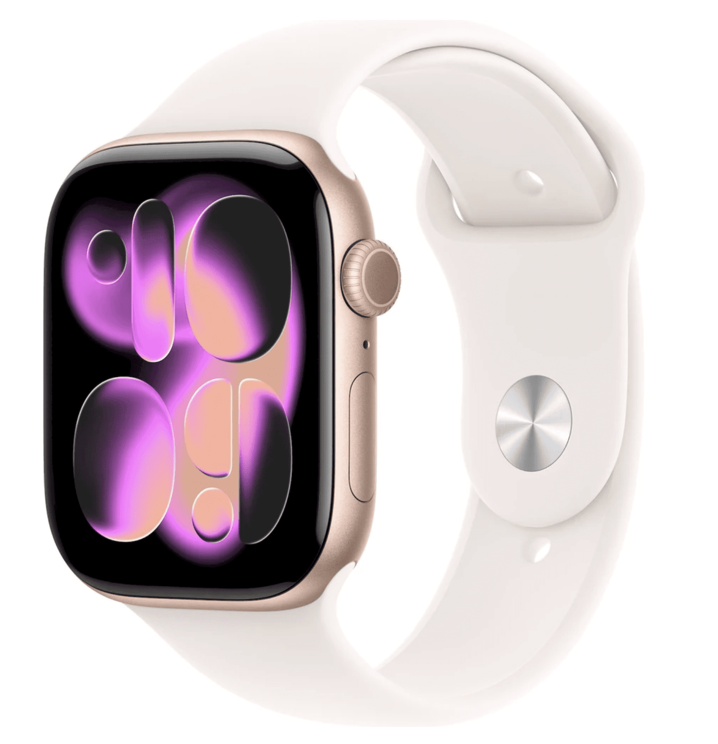 APPLE Watch 11 GPS + Cellular 42mm ružovo zlatý hliník - svetlo rumený športový remienok - M/L