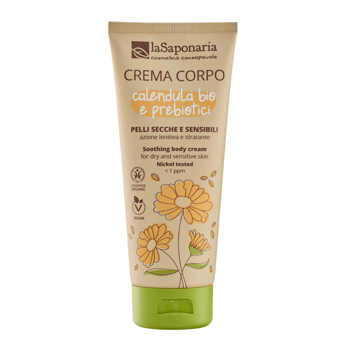 LASAPONARIA Telový krém s BIO nechtíkom a prebiotikami pre citlivú pleť 200 ml