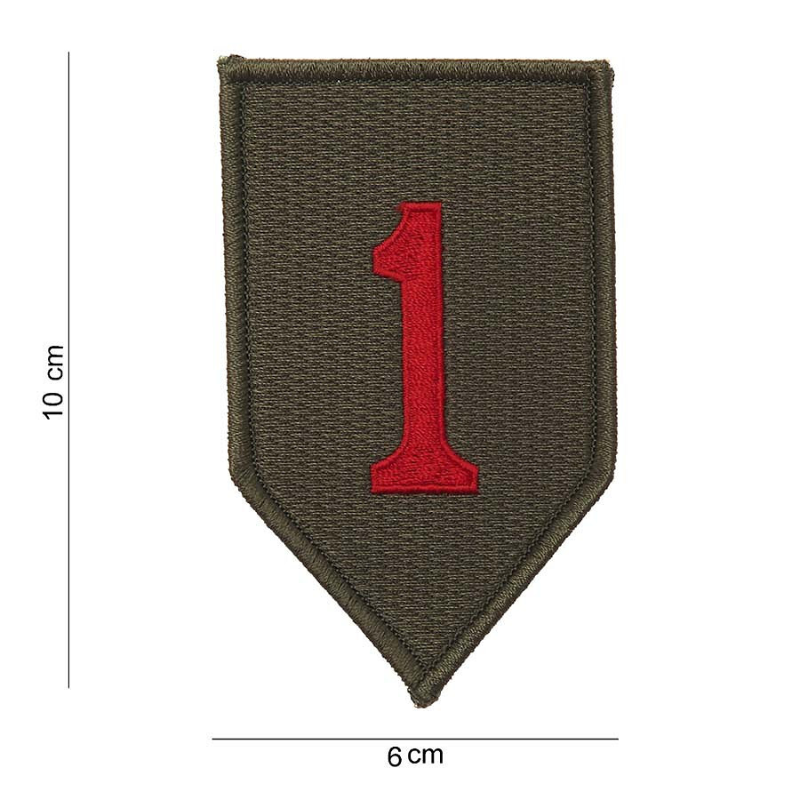 Nášivka textilná Fostex US 1st Infantry Division - olivová-červená
