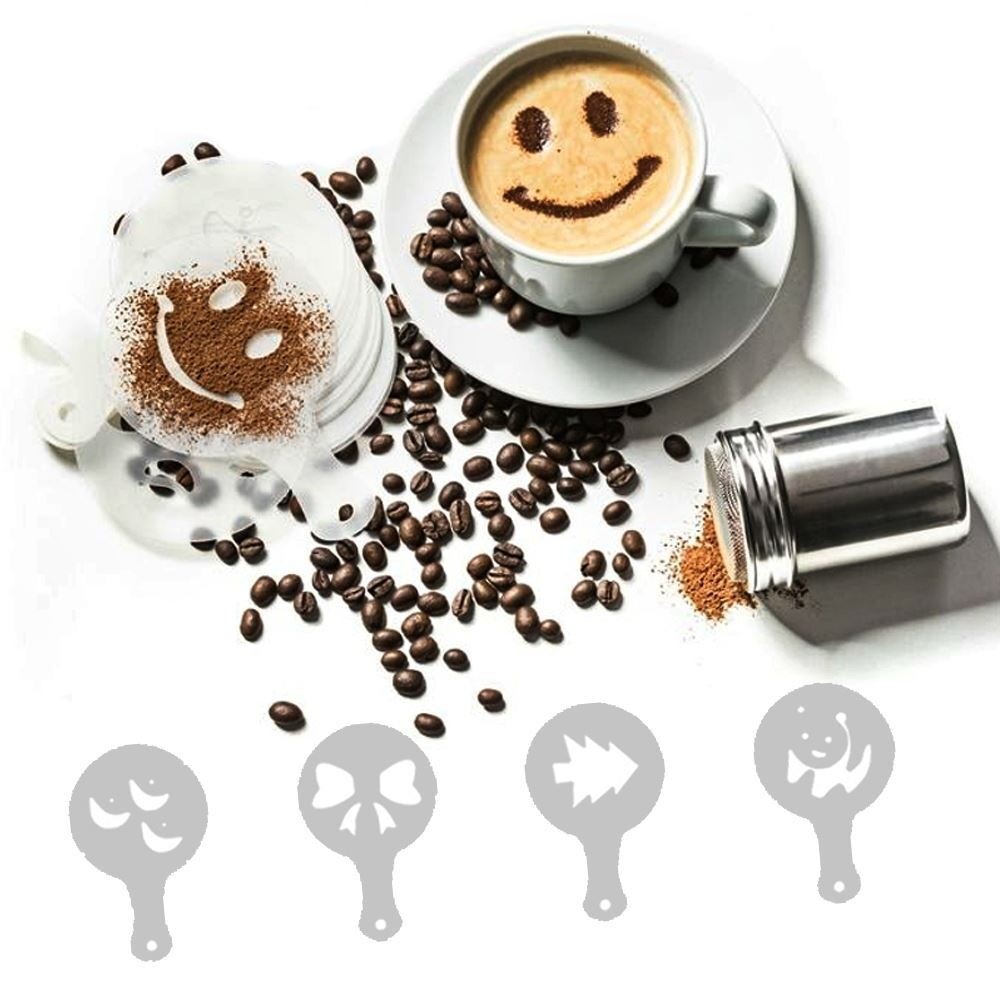 Šablóny na zdobenie kávy - biele