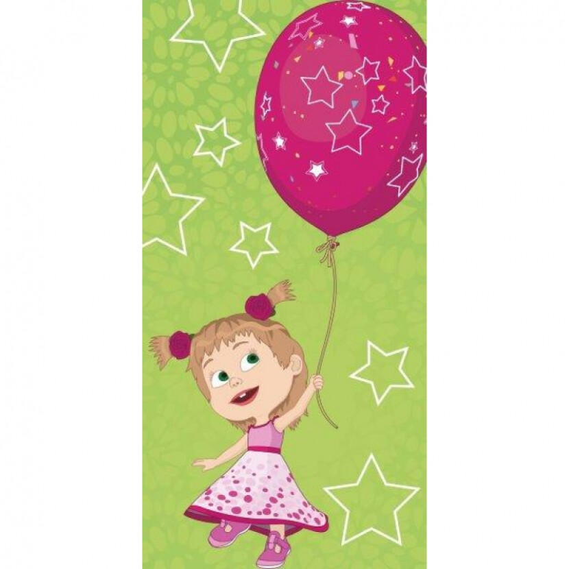 Osuška Máša a medveď 70x140 cm - farebná