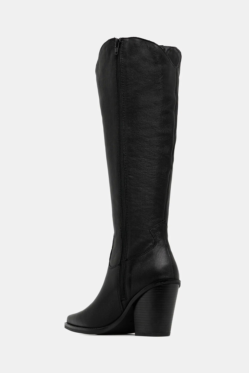 Kožené čižmy Aldo NEVADA čierna farba, na podpätku, 13672021