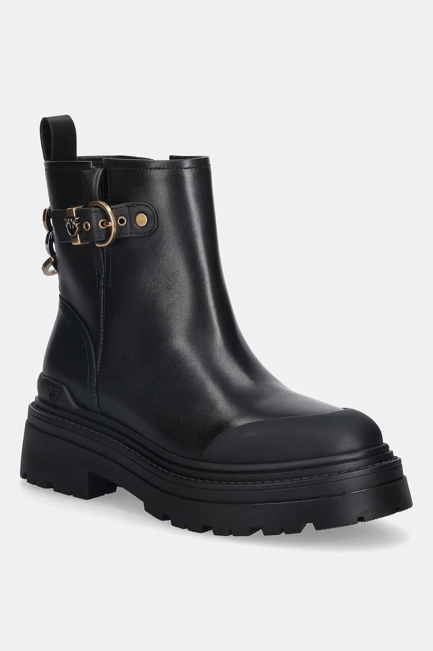 Členkové topánky Pinko Mia 21 čierna farba, na platforme, SD0409P001Z99